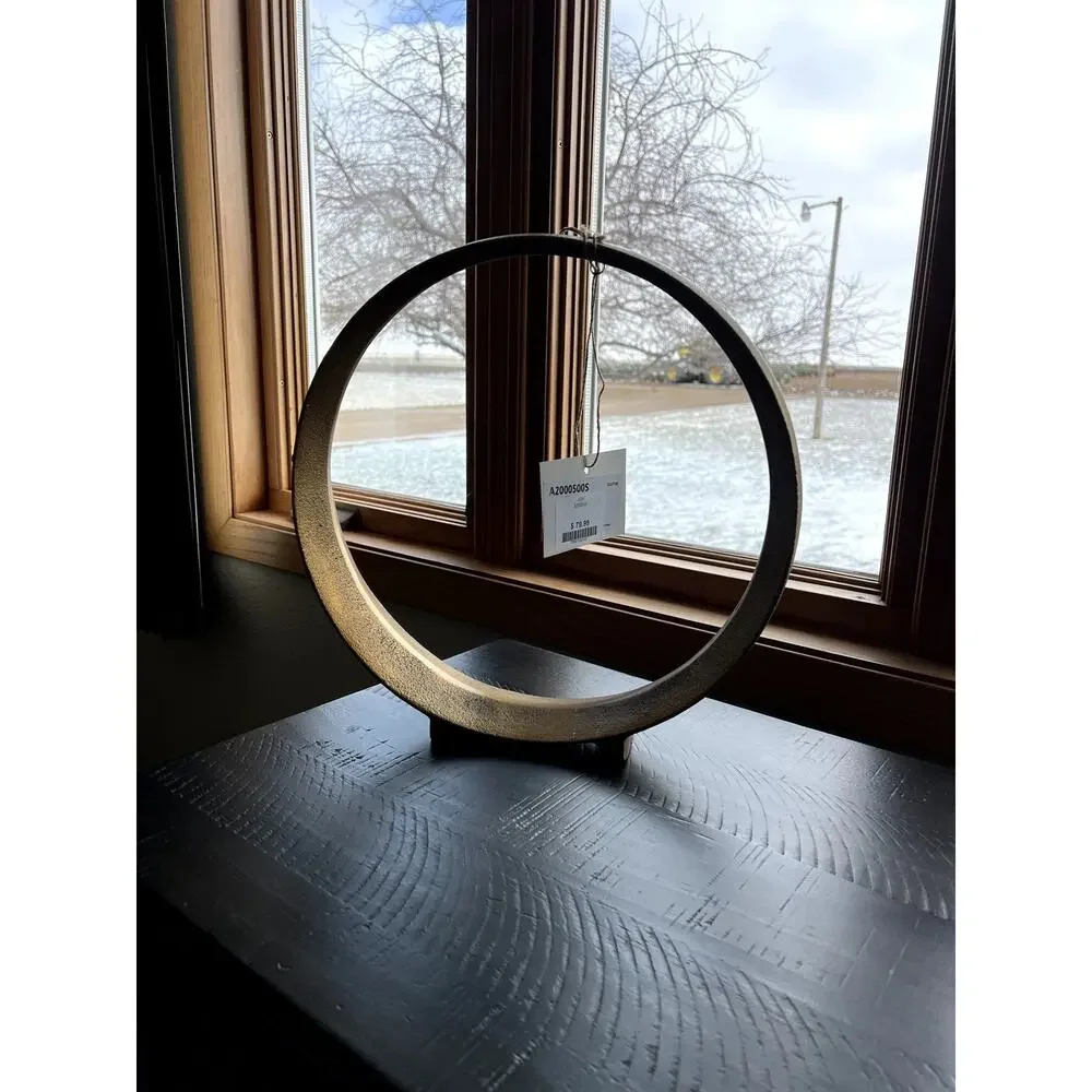 Ryandale Antique Brass-tone Modern Contemporary Design Sculpture 13